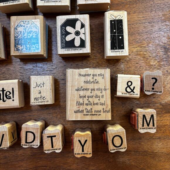 Craft lot of stamps (35) variety holiday gift tags new baby alphabet letters - Picture 4 of 13